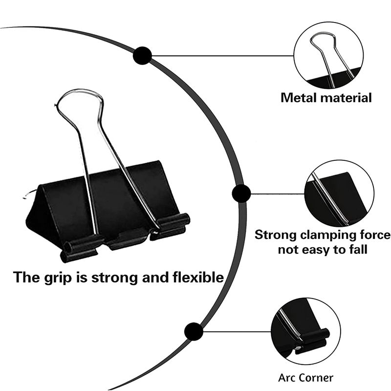 Binder Clip Assorted - 【2026 TOP Global】Papierclips 208-pack, diverse maten,