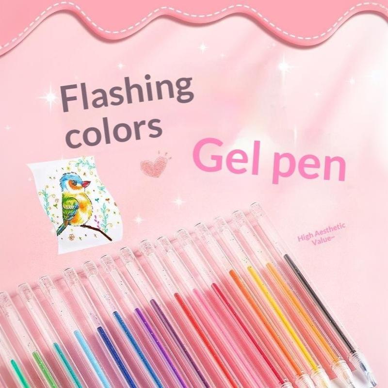 Gel Ink Pen Set - 8/12/18 Kleuren Glitter Gelpennen 1,2 mm