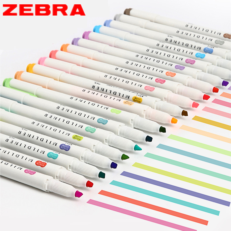 Zebra Pen Mildliner - Zebra handschriftpen Mildliner markeerstiftset met brede