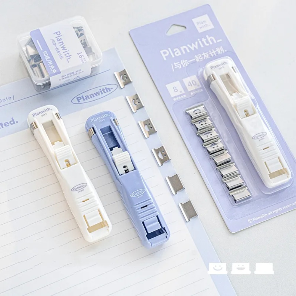 Binder Clip Assorted - Smile Design Push Paperclip Nieuwe Plastic