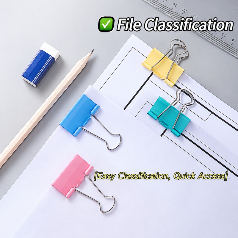 Kleurrijke metalen mapclips, v - Binder Clip Assorted recensie en prijs