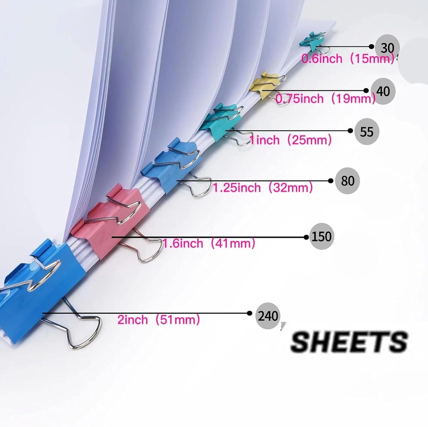 Opvouwbare clips, 40 paperclip - Binder Clip Assorted recensie en prijs