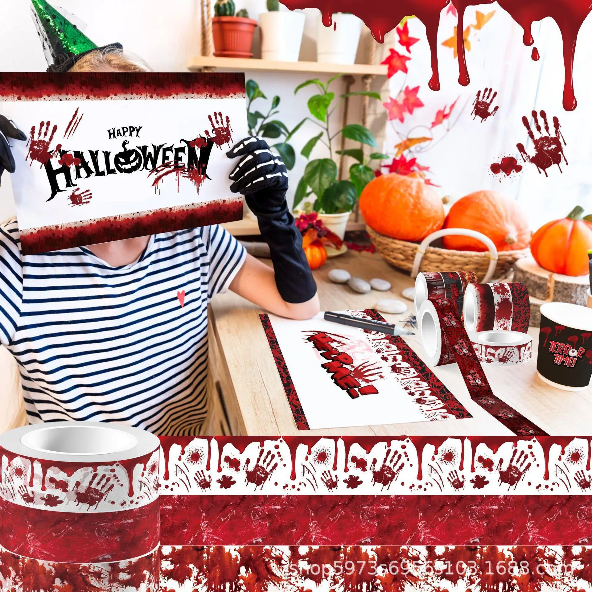 Halloween Bloody Hand Bloeden  - Washi Tape Set recensie en prijs